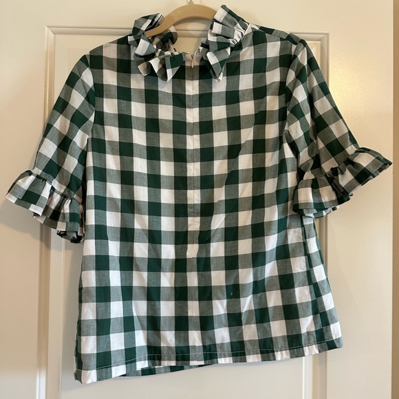 Elizabeth Wilson, Nancy Jane, green and white buffalo check, M - Picture 3 of 3